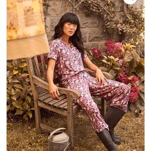 Anna Sui x Knix Modal Pajamas Sleep Top Floral Rose Bouquet size medium